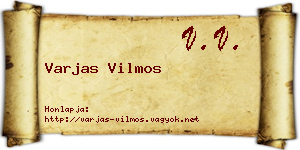 Varjas Vilmos névjegykártya